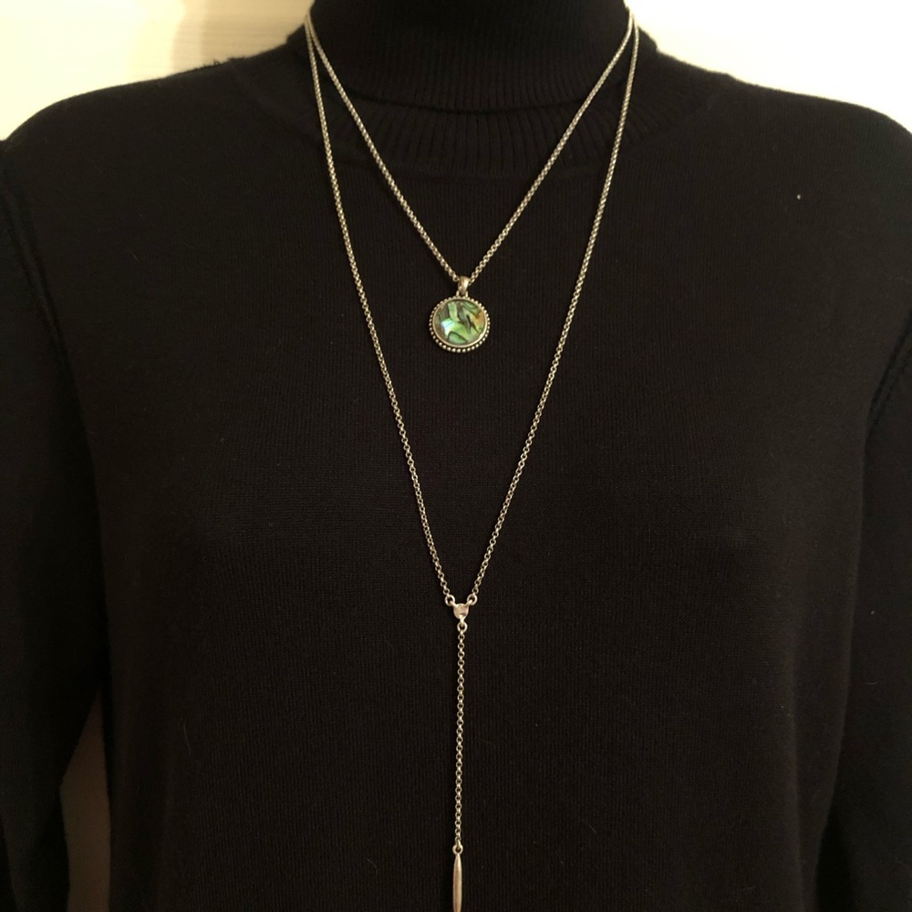 Lucky silver tone 2 strand necklace